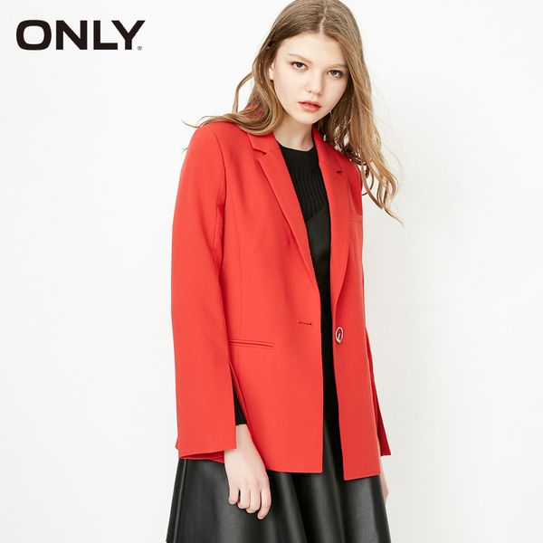 

only 2019 spring summer new women's thin shoulder pads pure color lining split cuffs one-button blazer |118108501, White;black