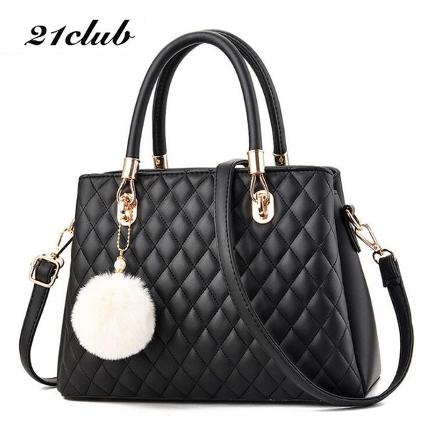 

21club brand fashion small diamond lattice solid color ladies totes shopping office purse women messenger bags female handbags