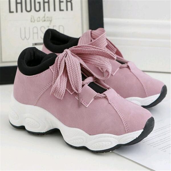 

autumn new lace lace thick white shoes female casual korean version of the wild board shoes sports tide tyh78, Black