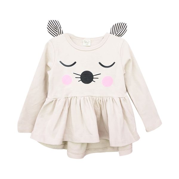 

children baby girls dress long sleeve round neck kid cotton dress fall winter clothes, Red;yellow