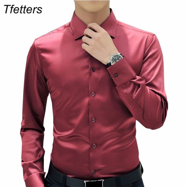 

tfetters selling new men's luxury shirts wedding party dress long sleeve shirt silk tuxedo shirt men mercerized cotton, White;black