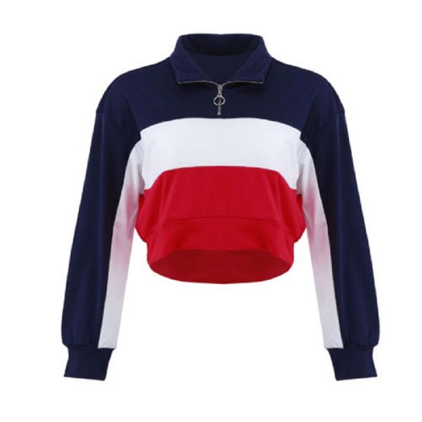 

2020 новые горячие женщин с длинным рукавом растениеводство топы полосатый отложным воротником толстовка футболка повседневная контрастный ц, White