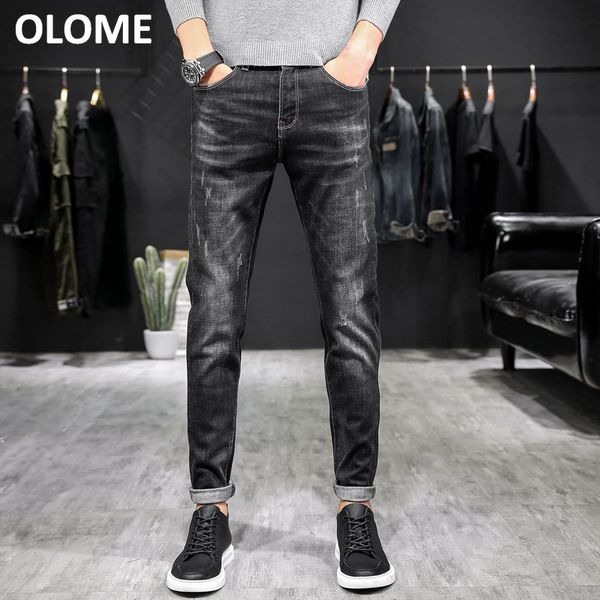 

2019 spring and autumn new men's korean jeans slim pants long straight youth fashion wild pants men skinny jeans men, Blue