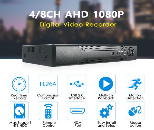 

home dvr recorder 1080p hybird cctv recorder 4ch dvr for ahd/analog cameras p2p support mobile phone view