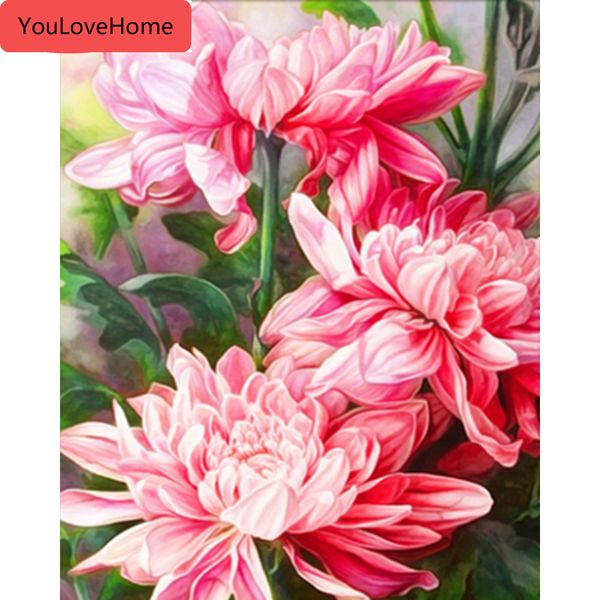 

picture by numbers flower drawing on canvas handpainted coloring kits art gift diy oil painting home decor coloring by number