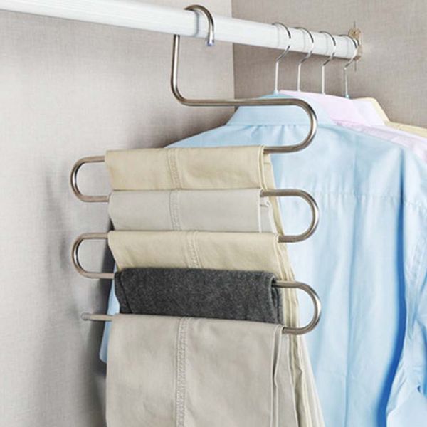 

1pcs 5 layers s shape multifunctional clothes hangers pants storage hangers cloth rack multilayer storage cloth hanger