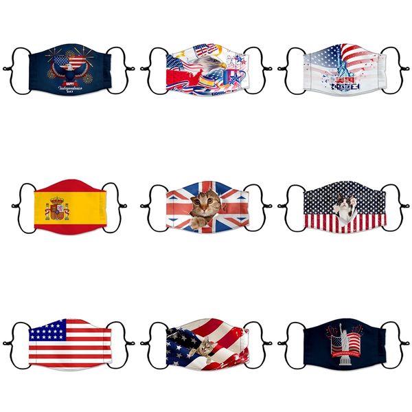 

independence day face mask usa star mask printed breathable fold mouth er cotton washable designer mask ffa4058 #290