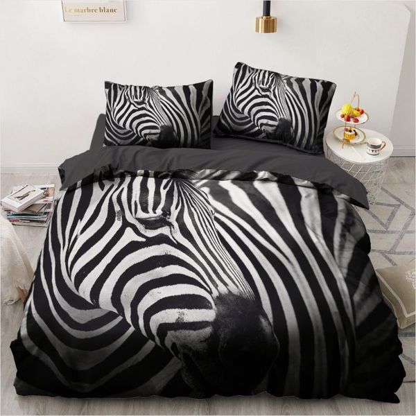 

bedding sets 3d black duvet quilt cover set comforter bed linen pillowcase king  220x230cm size animal zebra design printed