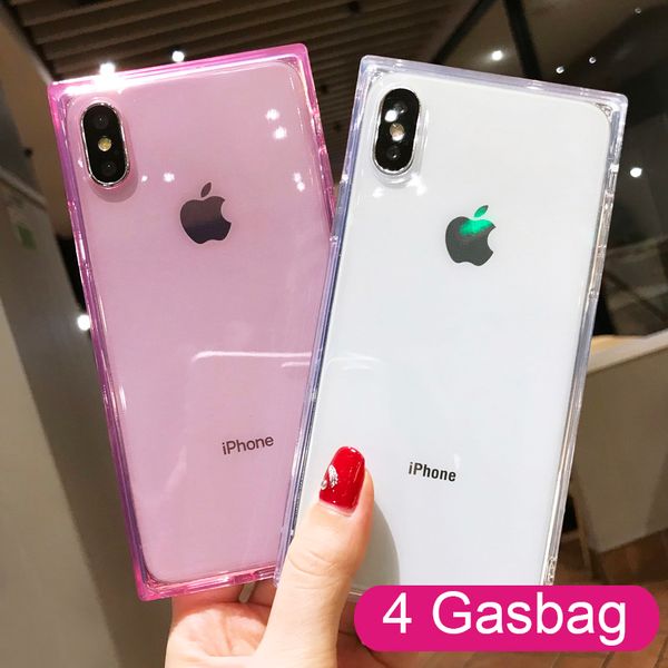 

4 gasbag drop-proof soft case for iphone xs 11 pro max xr x 10 7 8 plus 6 6s clear tpu silicone candy anti knock phone cover