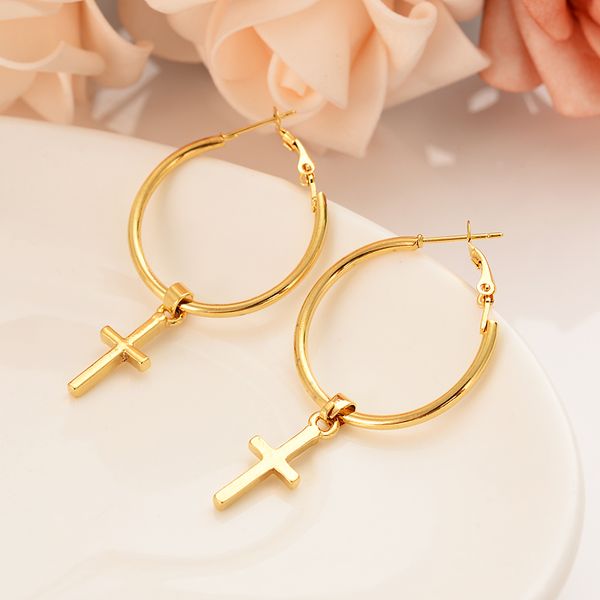 

bangrui small charm cross earrings for women girl special design, christian jewelry god bless, Golden;silver