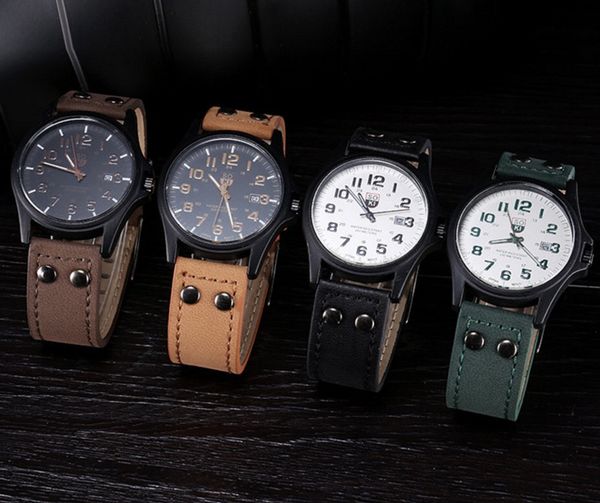 

Fa hion brand oki men watch cool man clock men 039 date leather trap watche port quartz clock military vintage cla ic men wri twat