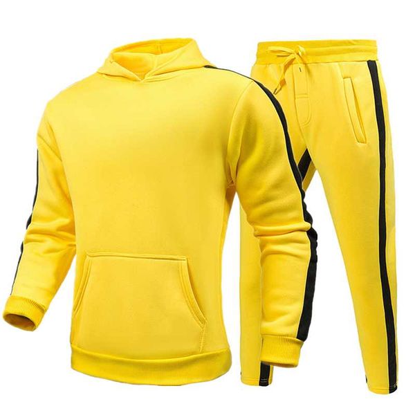 

new fashion sets sweatshirt + pants hip hop men hoodies sweatshirts autumn casual tracksuit hoody pullover plus fleece s-3xl, Gray