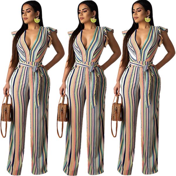

designer swimsuit yt3107 new style selling european and american womens striped hollow-out fungus sleeve jumpsuit, Black;gray