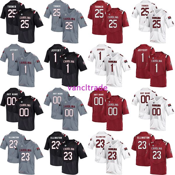 

2019 ncaa football south carolina gamecock 25 a.j. turner 1 alshon jeffery 23 bruce ellington jerseys, Black;red