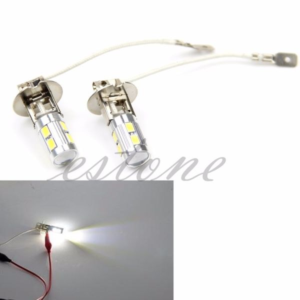 

2pcs h3 led bulbs 10 smd 5630 white driving fog lights high beam car lighting car electronics accessories