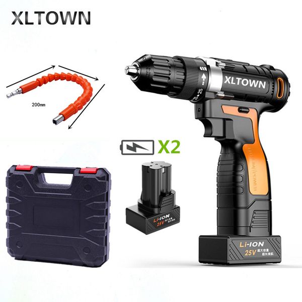 

xltown 25v electric drill multi-function electric screwdriver rechargeable lithium battery household cordless drill power tool