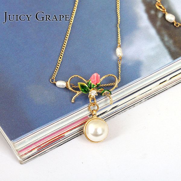 

new love of symbol series rose flower pearl pendant necklace clavicle chain fashion gold really plated woman jewelry, Silver