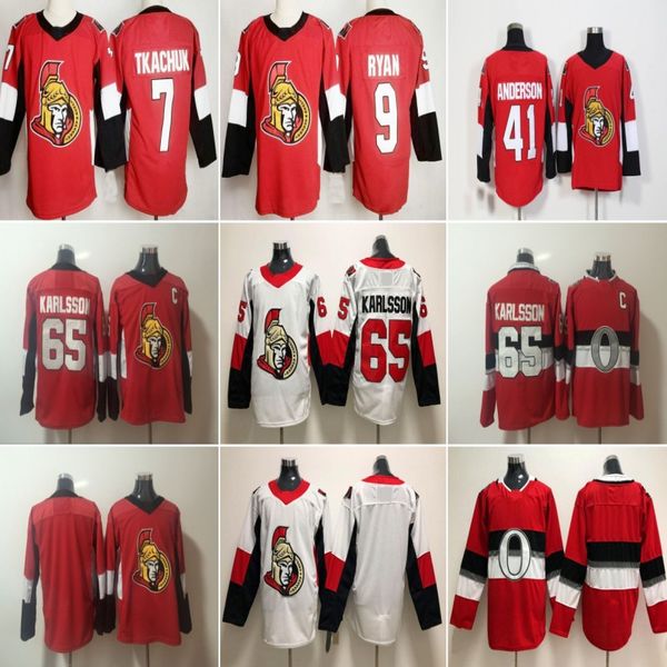 

2018 New 100th Anniversary Classic Ottawa Senators 65 Erik Karlsson 95 Matt Duchene Red C Patch 61 Mark Stone 41 Craig Anderson Blank