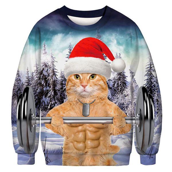 

fashion christmas hoodie 3d funny men hooded sweatshirts streetwear hip hop pullover hoody men women hoddies animal printed 010, Black