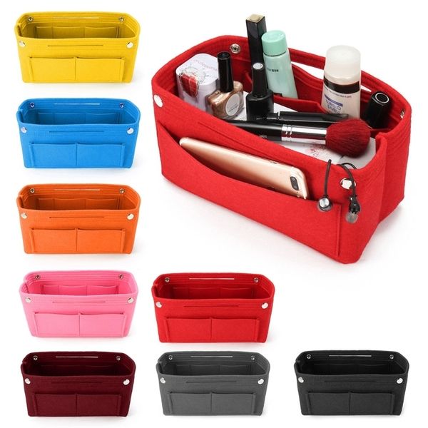 

designer makeup bag 1pc multifunction handbag cosmetic organizer purse insert bag felt fabric storage pouch case