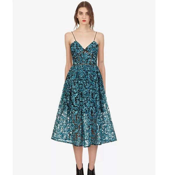 

2019 new runway desgin self portrait women summer dress bohemian embroidery mesh lace maxi dresses vestidos robe, Black;gray