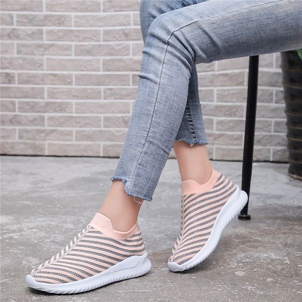 

plus size 2019 autumn new wild round head flat casual shoes woven shallow mouth breathable women's shoes tide, Black