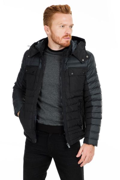 

pique-padded coat men 's coat alaska19, Black