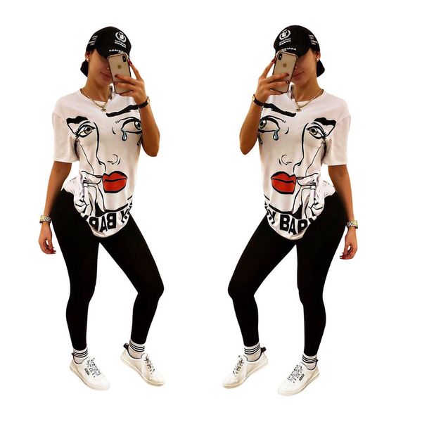 

women white designer tshirts summer lip printed cool street hiphop female tees short sleeved vestidoes