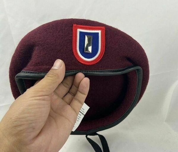 

tomwang2012. us army 82nd airborne division wool red beret first lieutenant officer rank hat outdoor hats, Black;white