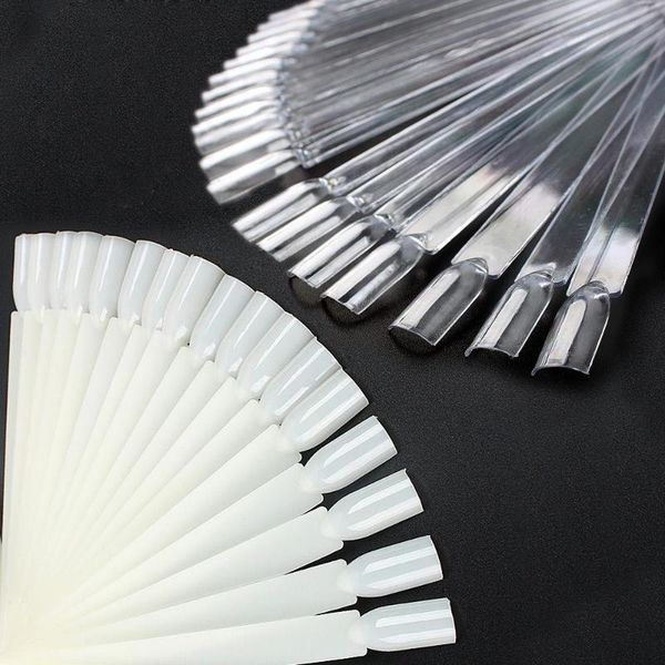 

false nails 50pcs display nail art fan wheel polish decoration practice board tip sticks, Red;gold