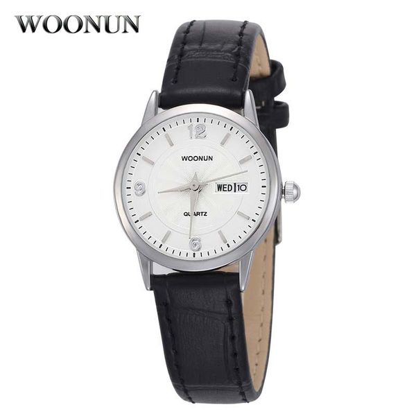 

genuine leather date day quartz wristwatch ladies watches fashion womens watches minimalist watch slim, Slivery;brown