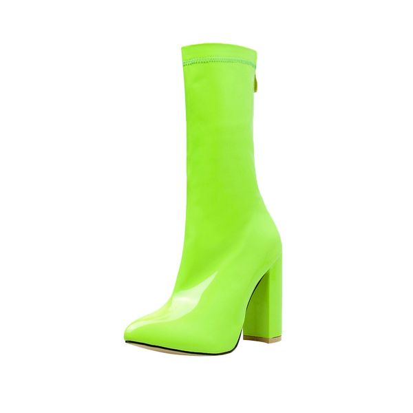 

jaycosin boots 2019 fashion women shoes leather mid boots for women back zipper fashion long zapatos de mujer winter, Black