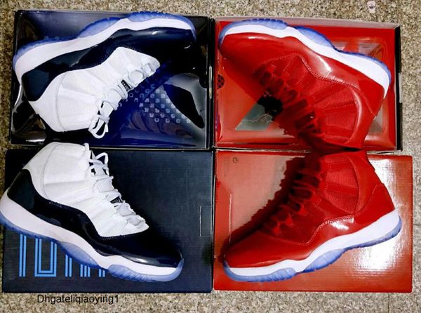 

with box 11 11s midnight navy win like 82 gym red win like 96 men women basketball shoes spors sneakers, Black