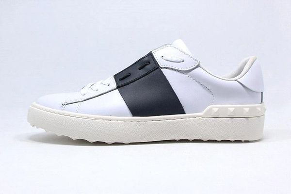 

women men brand rivets flats shoes weaving leather patchwork fash ion casual shoes studded men shoes brand style 16 color, Black