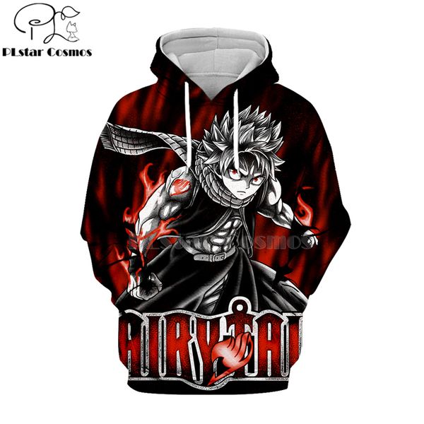 

plstar cosmos 2019 new japan anime fairy tail 3d hoodies hooded sweatshirts long sleeve natsu dragneel harajuku streetwear-2, Black
