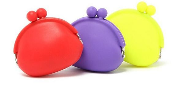 

new arrival candy color mini coin bag cute coin purse silicone money bag puse coin wallet elw006, Red;black