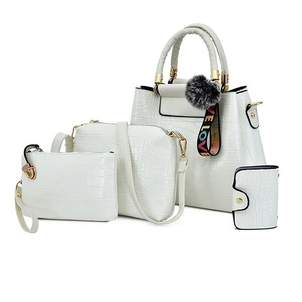 

4pcs/set composite bags for women crocodile leather handbags crossbody bags ladies casual tote female business travel shoulder bag handbag