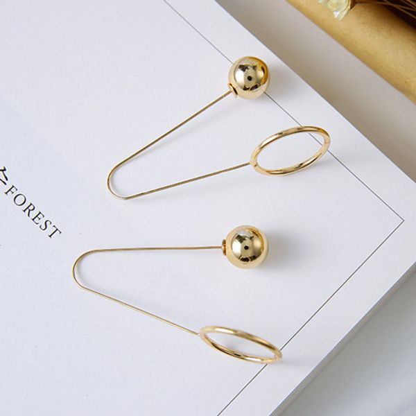 

2017 корейский простые серьги индивидуальность круг для женщин темперамент букле d'oreille фам pendante, Silver