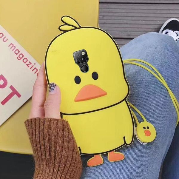 

3d cartoon case for huawei nova 3 3i p20 lite soft silicone cover yellow duck phone shell honor 8x play coque y7 prime pro 2018
