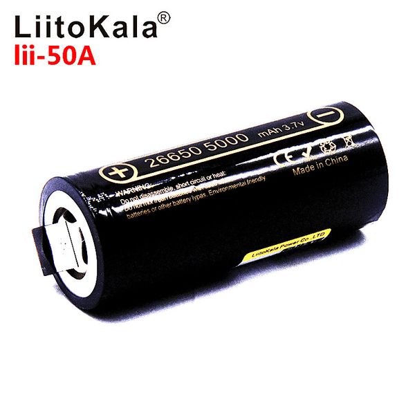 

liitokala lii-50a 26650 5000mah rechargeable battery 26650-50a li-ion 3.7v for flashlight 20a +diy nickel sheets
