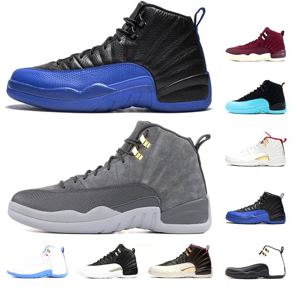 

dark grey 12 mens trainers game royal university gold fiba 12s baketball shoes for men tripe black white punch sports sneakers size 8-13