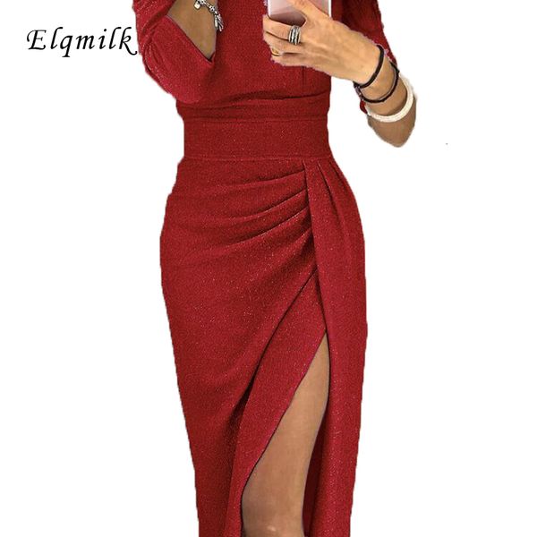 

elqmilk lady high split women dresses off shoulder slash neck slim waist package hip dresses female vestidos, Black;gray
