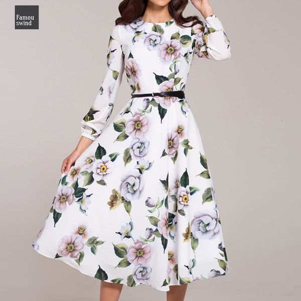 

женщины вскользь wrist нет spring summer party print vestidos дамы элегантный vintage a line платья пояса втулки, Black;gray
