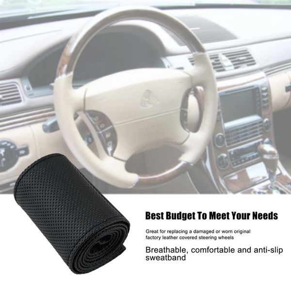 

new car steering wheel cover braid on the steering wheel microfiber skid-proof cover entire single connector 36-38cm car-styling