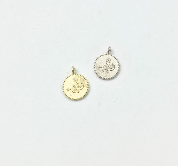 

eruifa 20pcs 10mm coin charms pendant necklace,earring jewelry diy handmade gold lead/nickle free, Bronze;silver