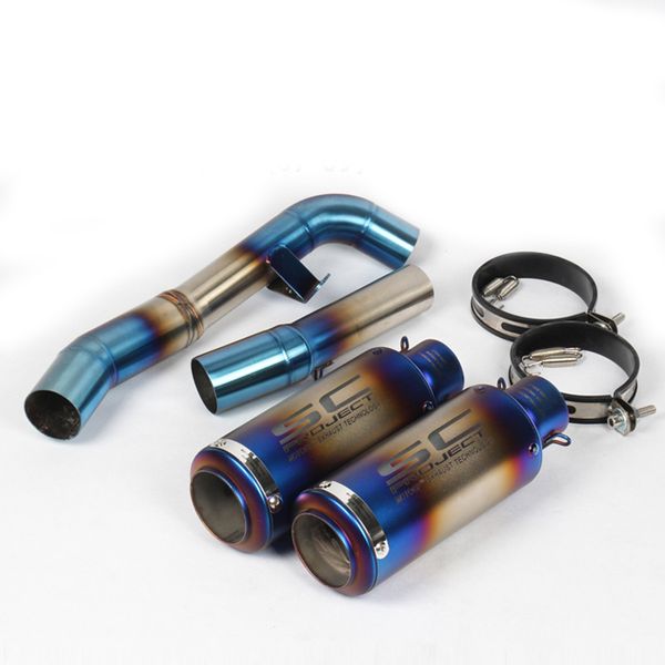 

motorcycle exhaust muffler escape slip-on for z1000 stainless steel 2007-17 titanium alloy front full exhaust pipe