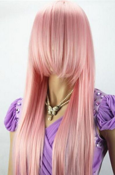 Wig Anime Silver Pink Highlights Straight Hair Girl Lolita Cosplay Party Wig Hair Sisters Wigs Malaysian Lace Wigs From Wig58587 25 11 Dhgate Com