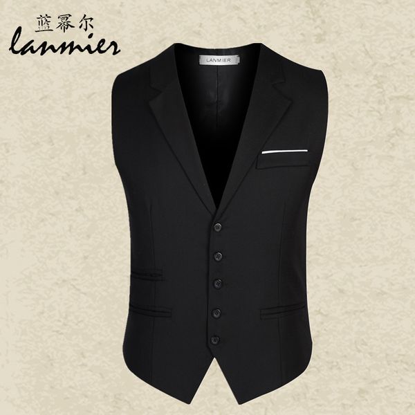 

2019 men business casual suit vest mens fashion slim suit vest, Black;white