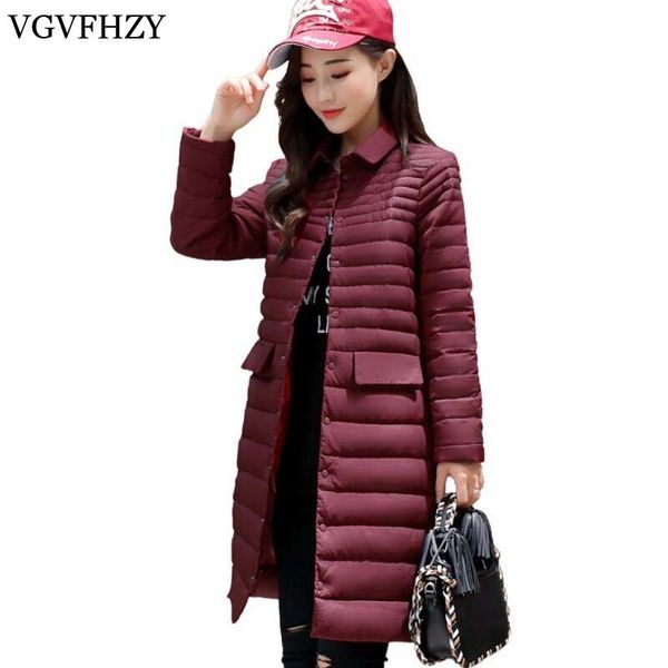 

thick slim women white duck down down jacket new pure color slender winter outerwear fashion leisure female long wadded jacket, Black