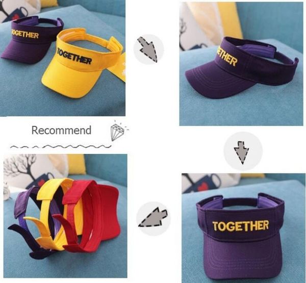 

2019 child hats visor kids summer outdoors uv sun protective hat girl boy adjustable without letter cap kidssolid casquette, Blue;gray